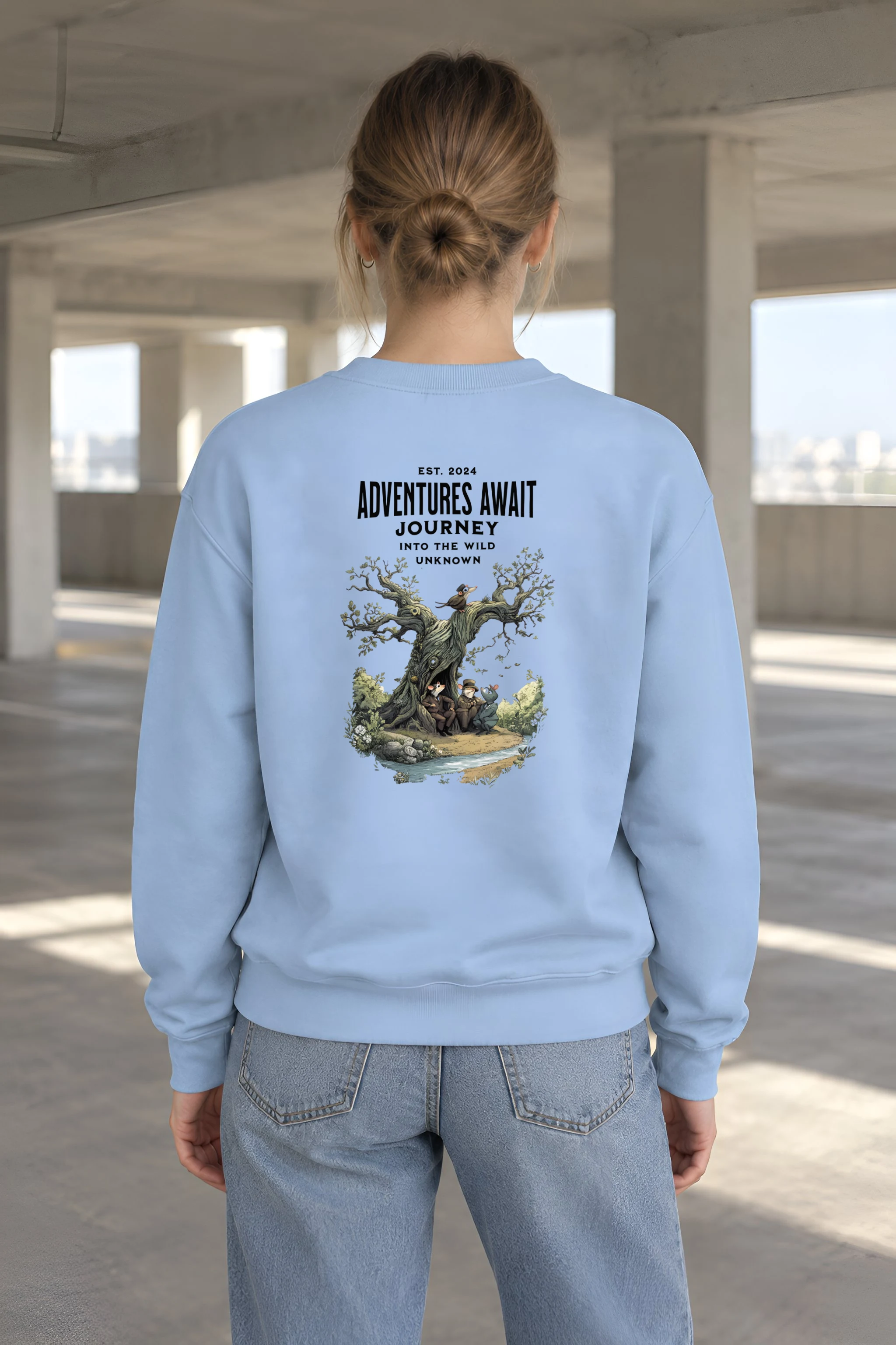 "Adventures Await" 1 Crewneck Sweatshirt