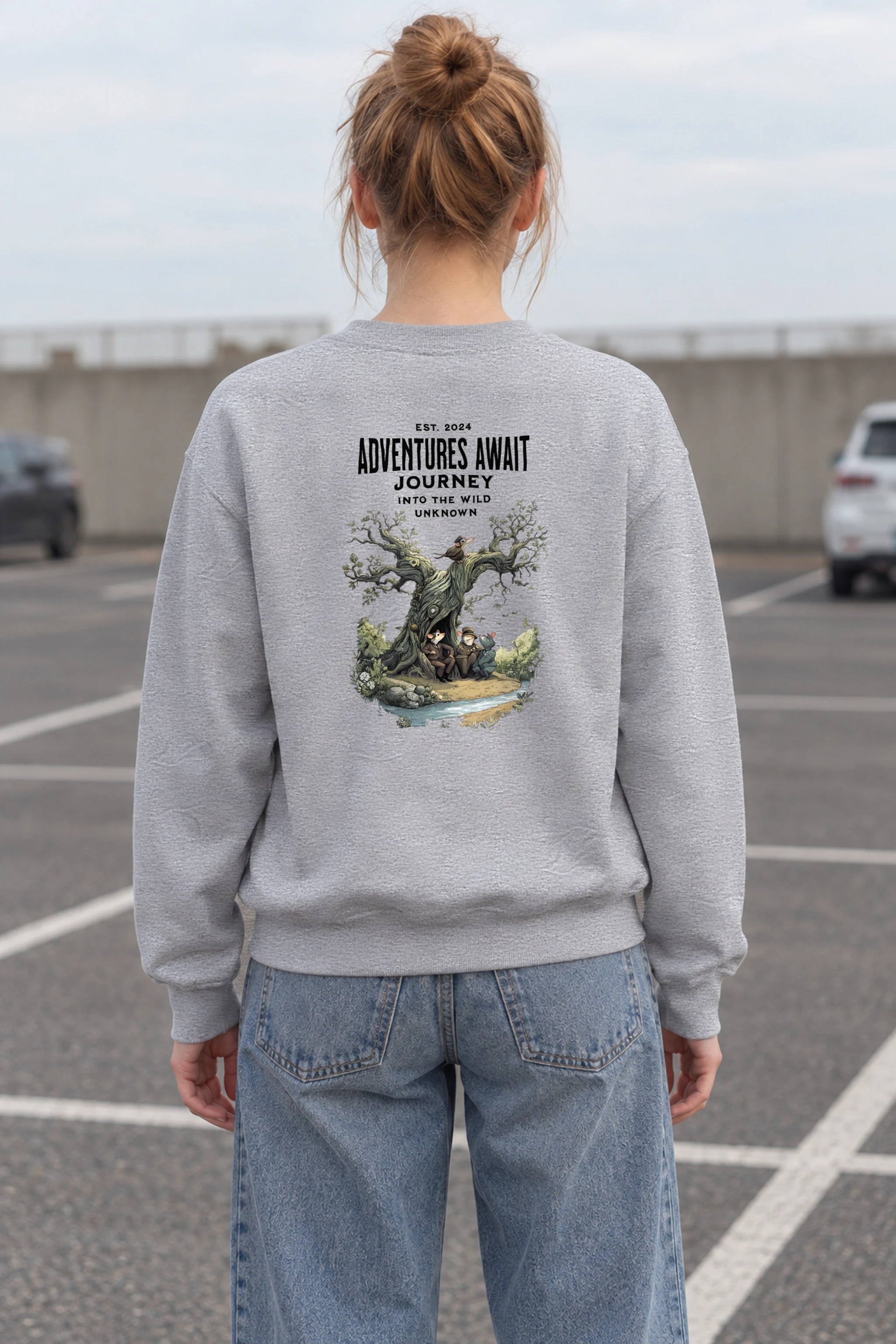 "Adventures Await" 1 Crewneck Sweatshirt