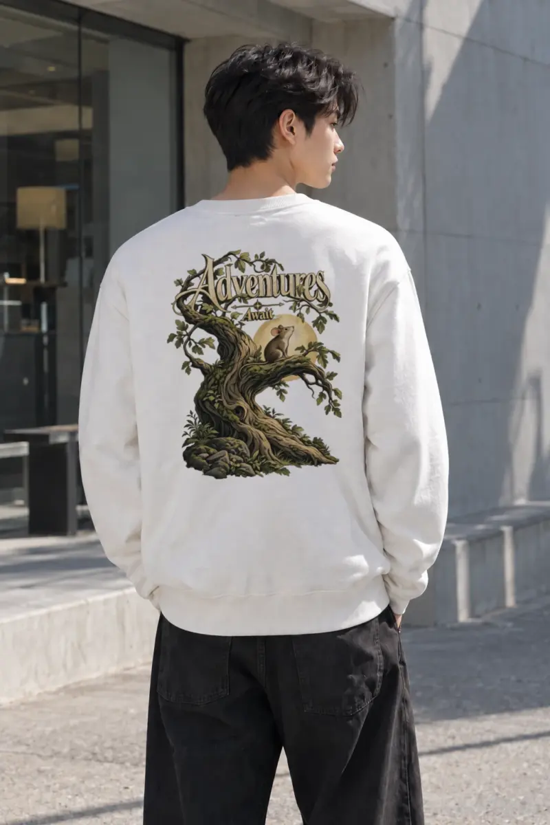 "Adventures Await" Heavy Blend Unisex Crewneck Sweatshirt | Gildan 18000