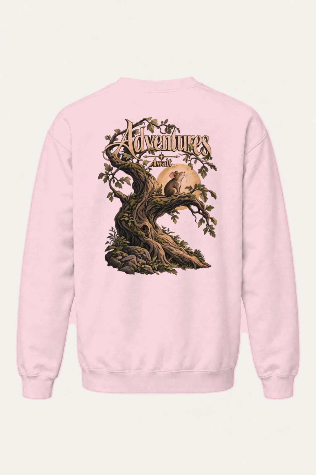 "Adventures Await" Heavy Blend Unisex Crewneck Sweatshirt | Gildan 18000