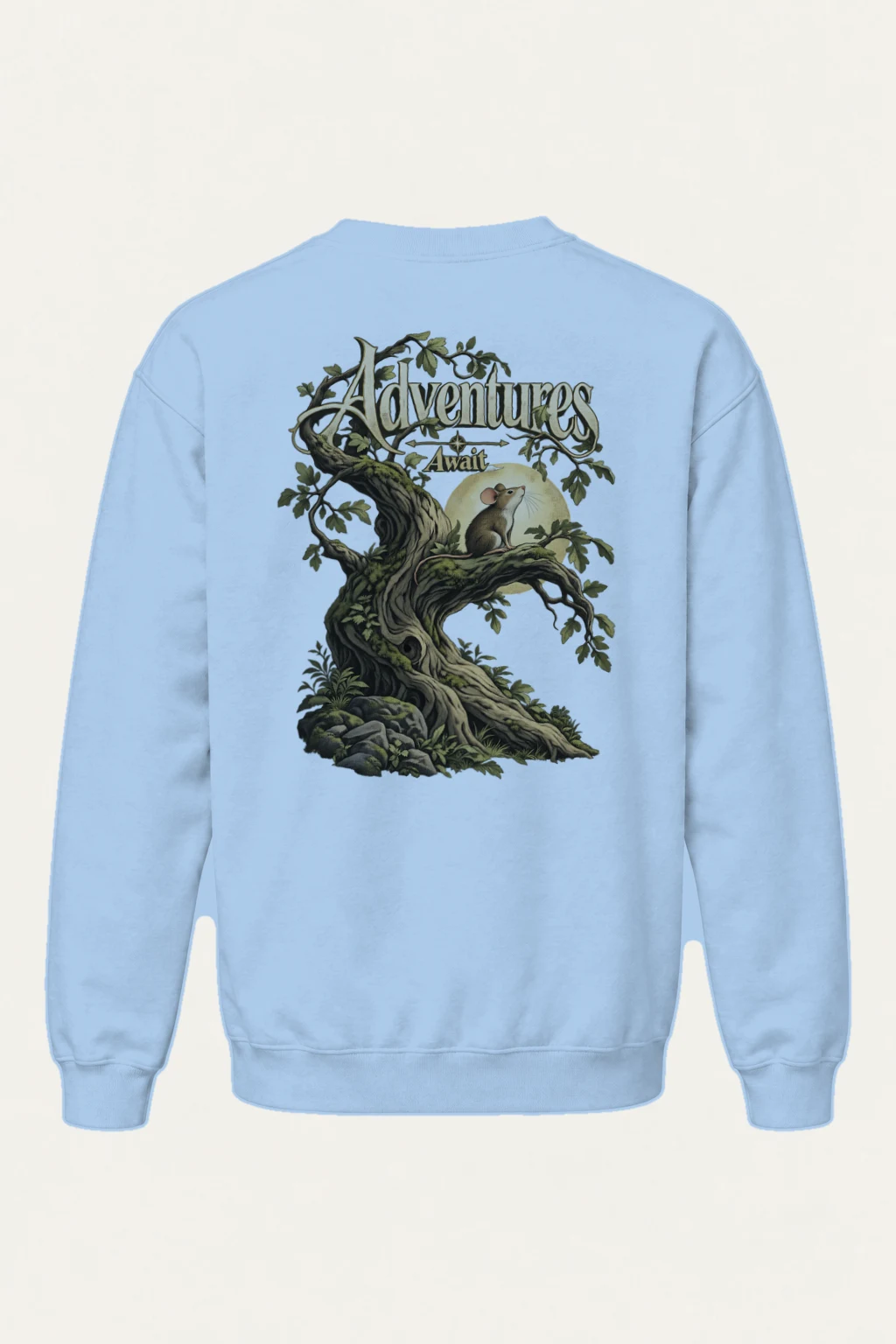"Adventures Await" Heavy Blend Unisex Crewneck Sweatshirt | Gildan 18000