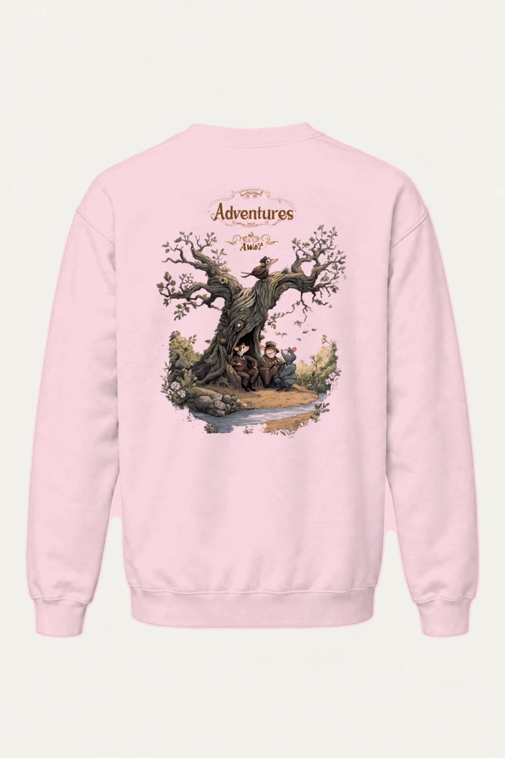 "Adventures Await" Heavy Blend Unisex Crewneck Sweatshirt | Gildan 18000