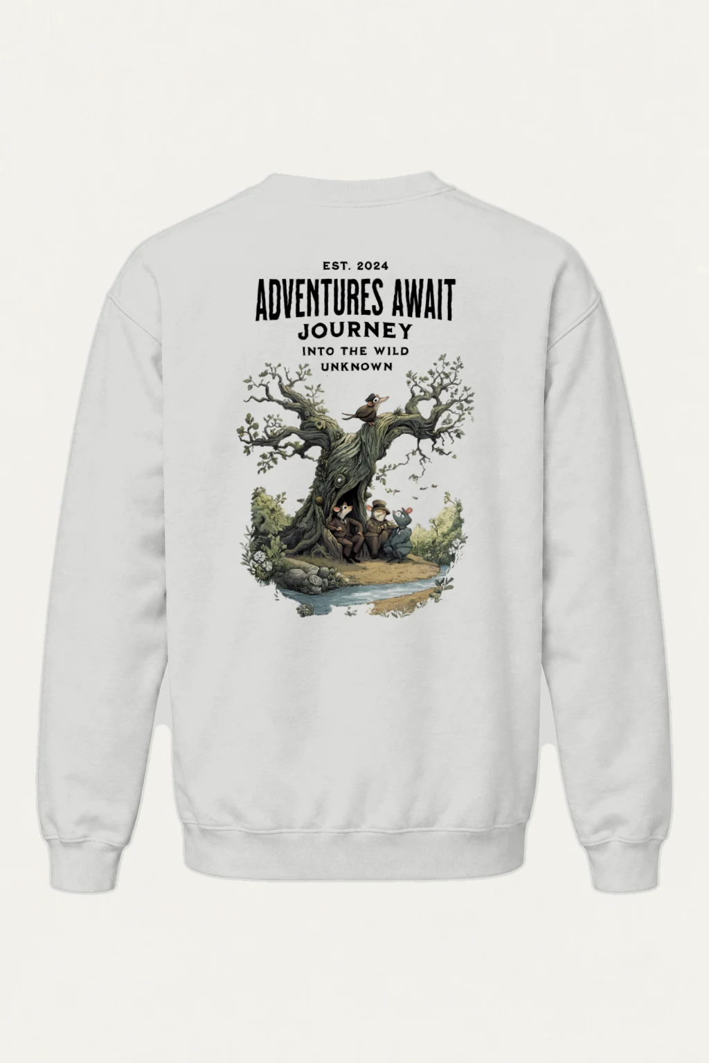 "Adventures Await" Heavy Blend Unisex Crewneck Sweatshirt | Gildan 18000