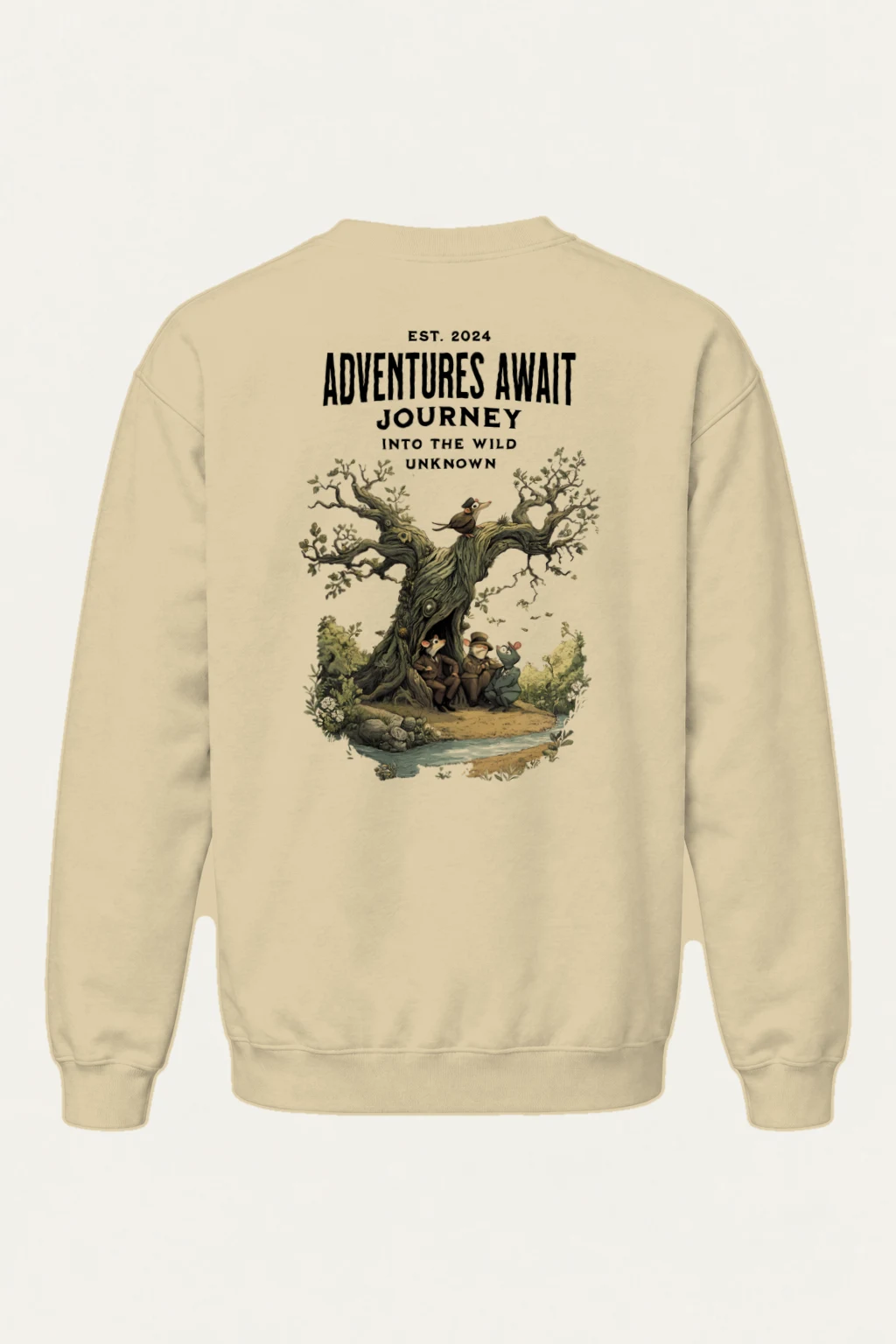 "Adventures Await" Heavy Blend Unisex Crewneck Sweatshirt | Gildan 18000