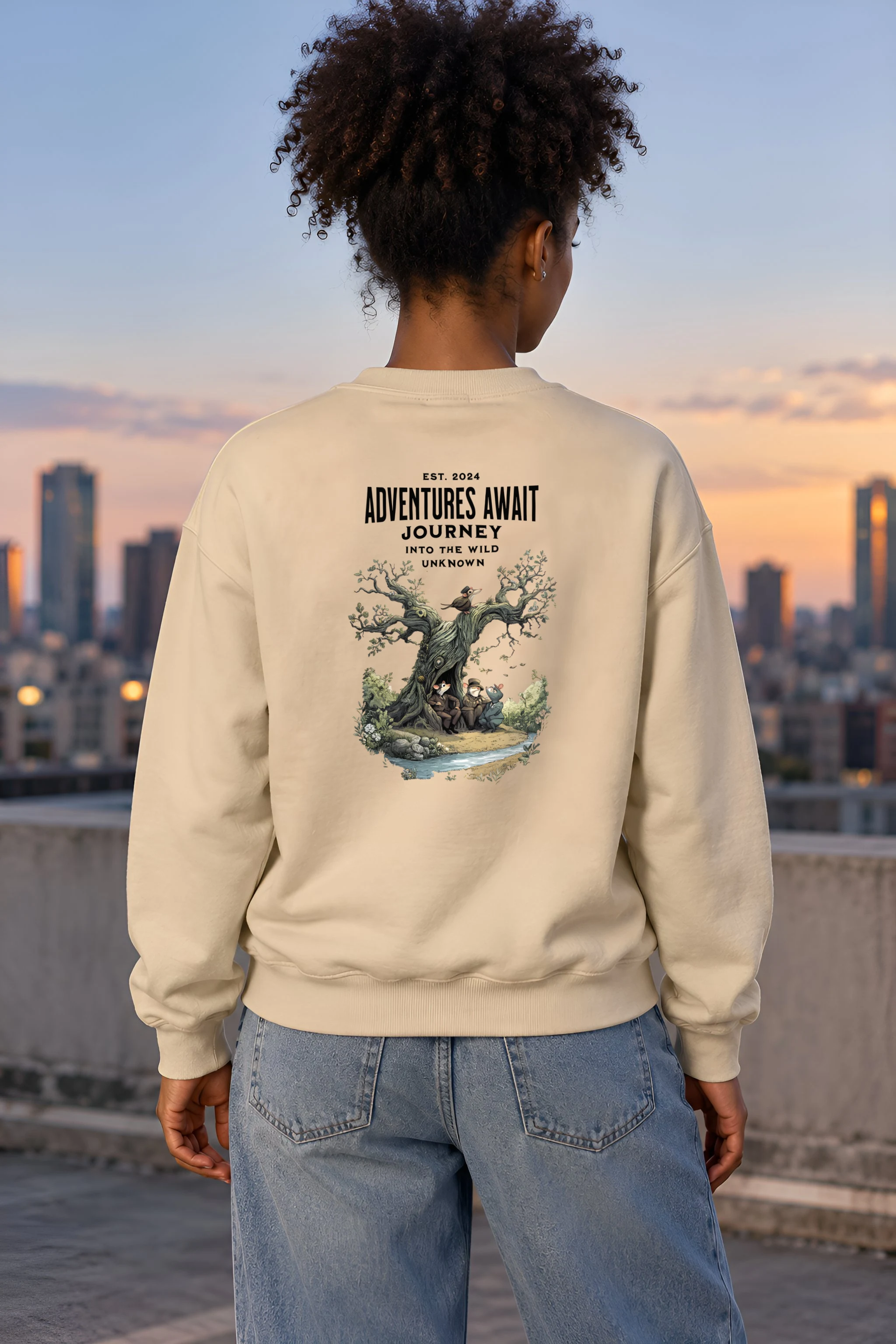 "Adventures Await" 1 Crewneck Sweatshirt