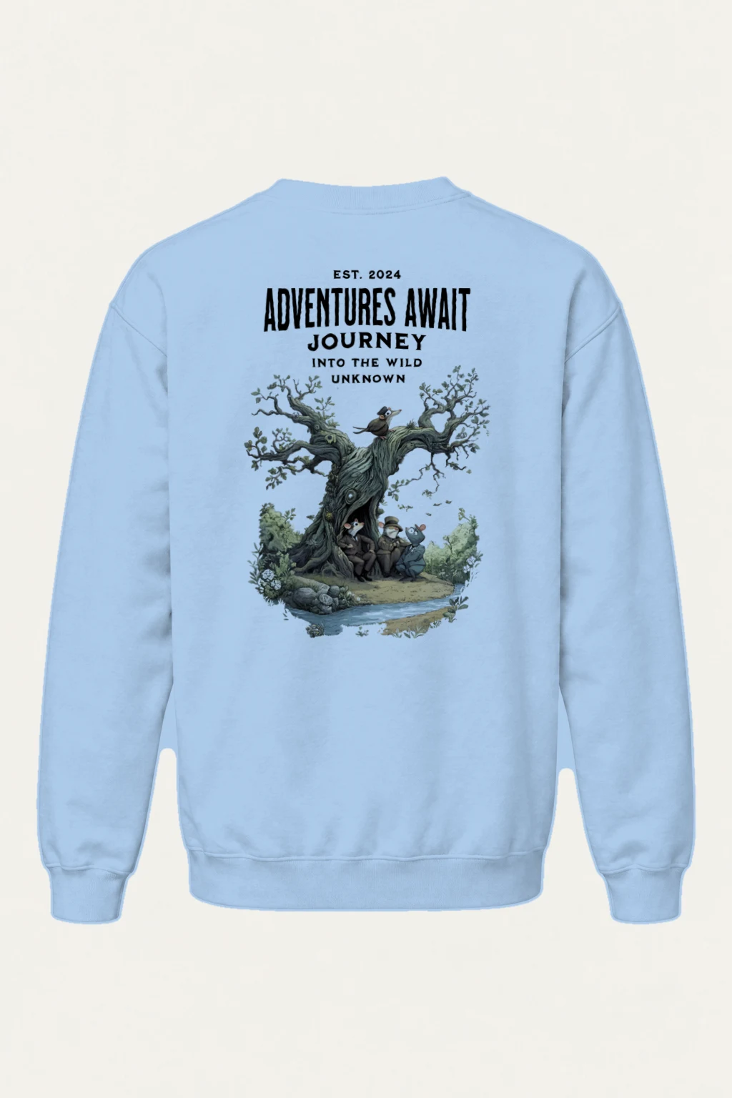 "Adventures Await" Heavy Blend Unisex Crewneck Sweatshirt | Gildan 18000