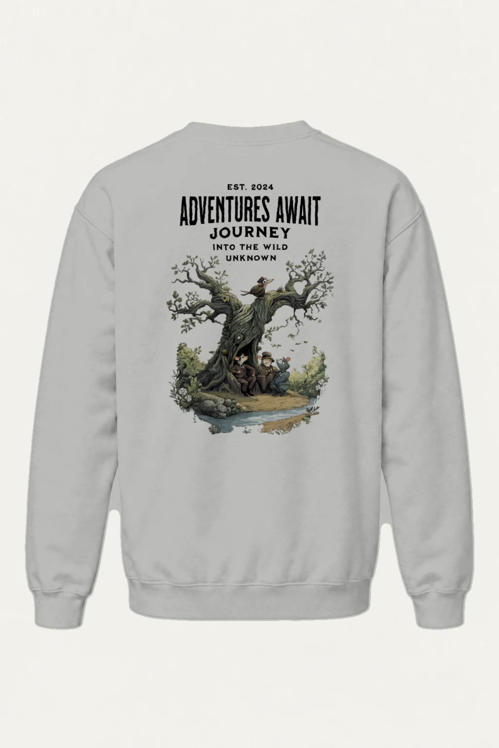 "Adventures Await" Heavy Blend Unisex Crewneck Sweatshirt | Gildan 18000