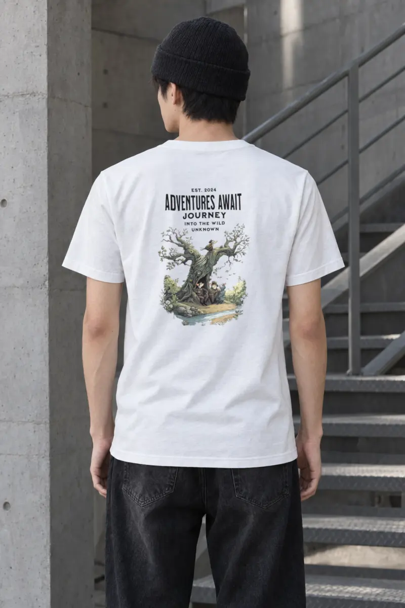 "Adventures Await" Heavyweight Unisex Crewneck T-shirt