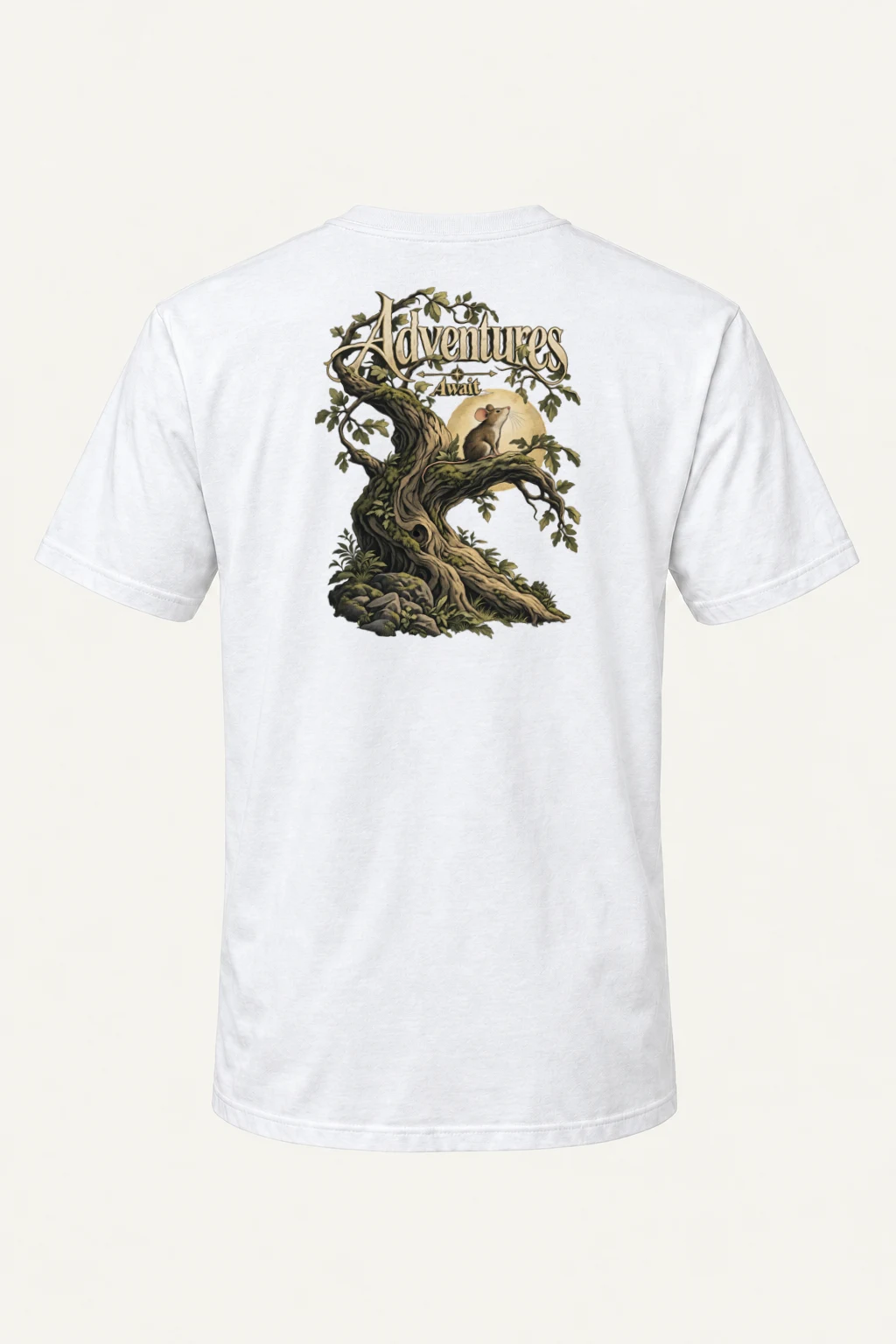 "Adventures Await" Heavyweight Unisex Crewneck T-shirt | Gildan 5000