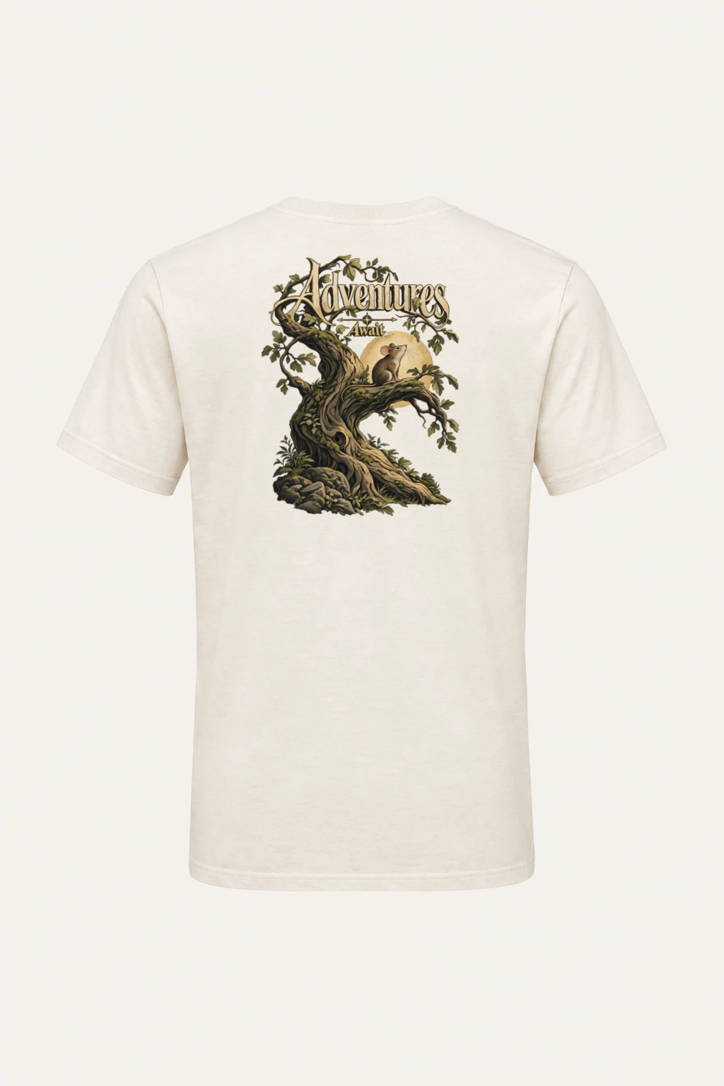 "Adventures Await" Heavyweight Unisex Crewneck T-shirt | Gildan 5000