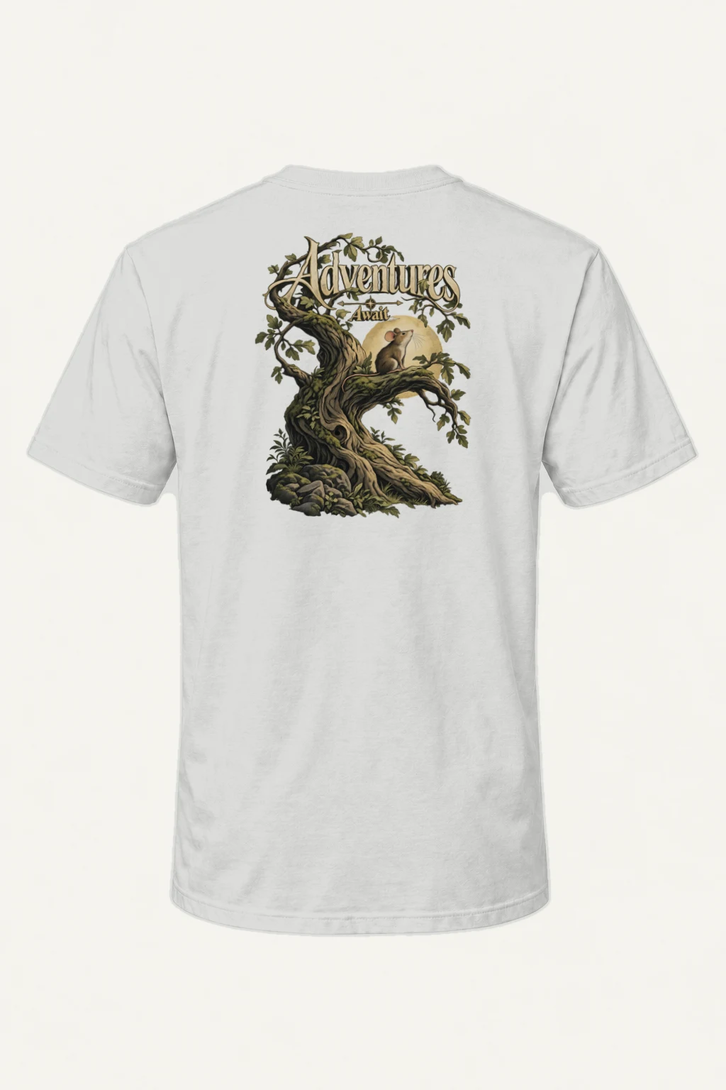 "Adventures Await" Heavyweight Unisex Crewneck T-shirt | Gildan 5000