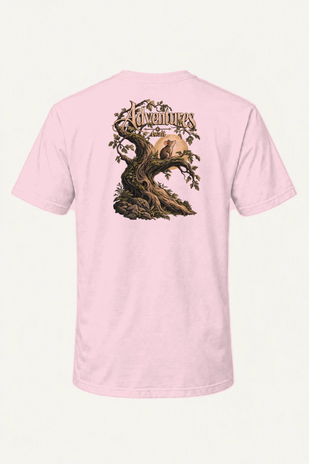 "Adventures Await" Heavyweight Unisex Crewneck T-shirt | Gildan 5000