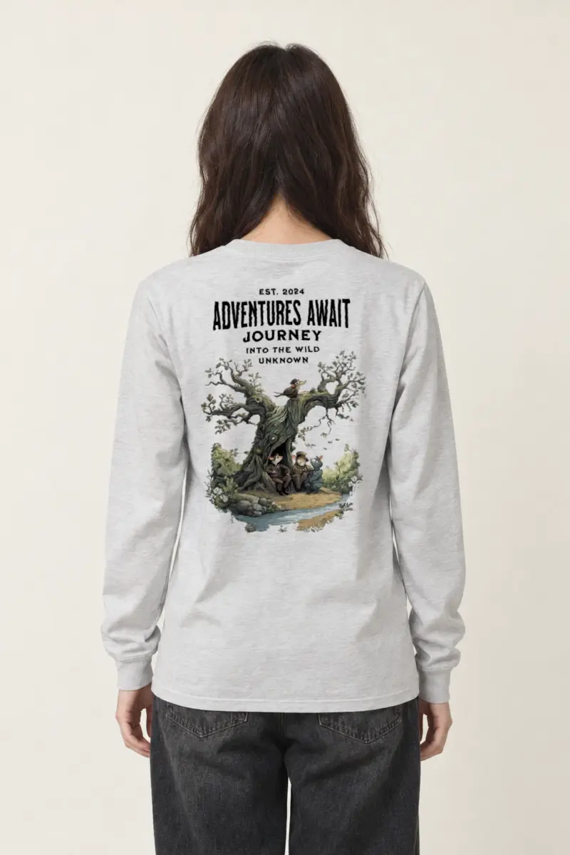 "Adventures Await" Unisex Longsleeve T-shirt | Gildan 2400