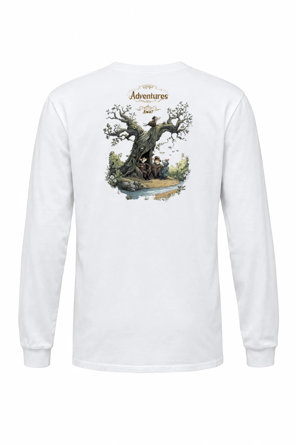 "Adventures Await" Unisex Longsleeve T-shirt | Gildan 2400