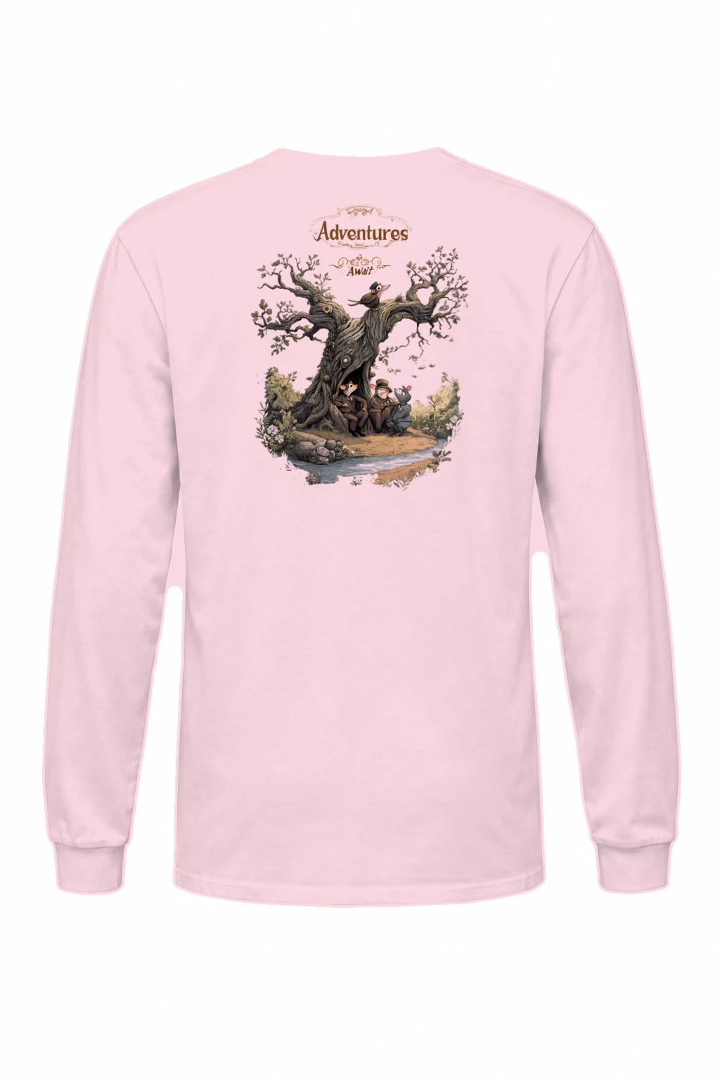 "Adventures Await" Unisex Longsleeve T-shirt | Gildan 2400