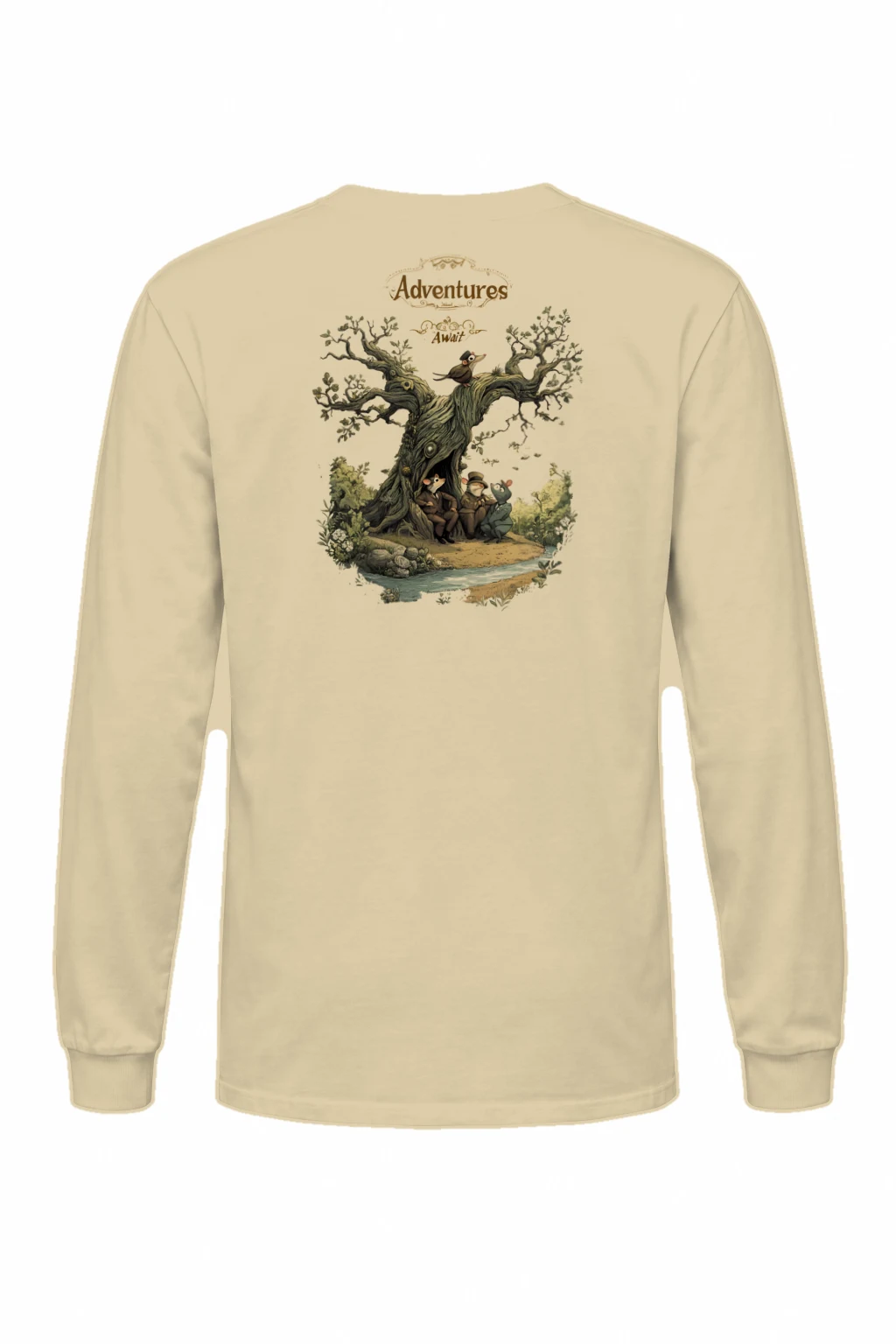 "Adventures Await" Unisex Longsleeve T-shirt | Gildan 2400