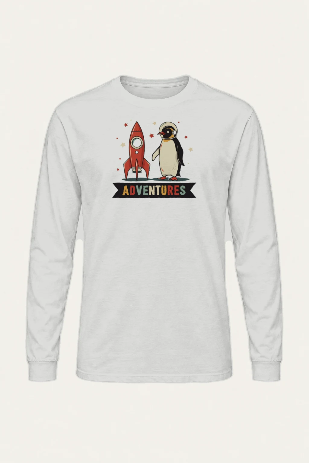 "Adventures Rocket Penguin" Unisex Longsleeve T-shirt | Gildan 2400