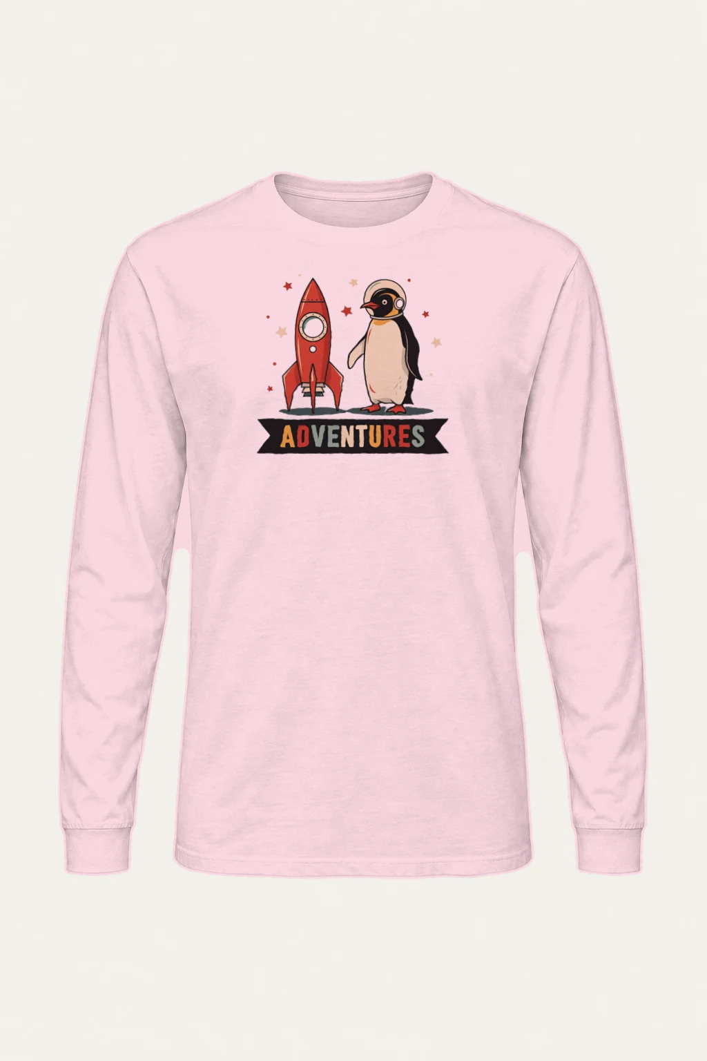 "Adventures Rocket Penguin" Unisex Longsleeve T-shirt | Gildan 2400