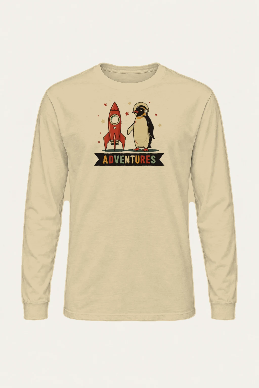"Adventures Rocket Penguin" Unisex Longsleeve T-shirt | Gildan 2400