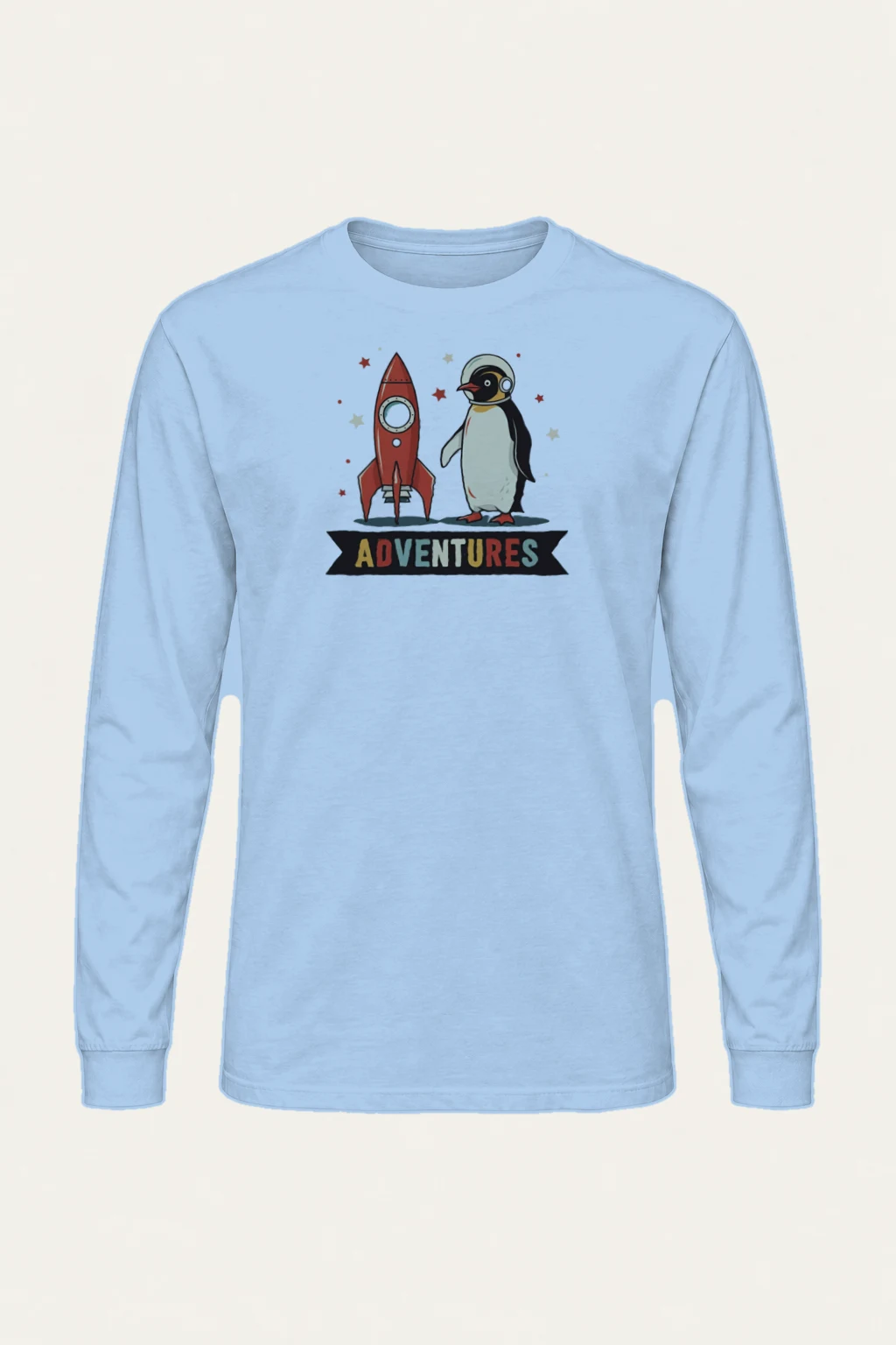"Adventures Rocket Penguin" Unisex Longsleeve T-shirt | Gildan 2400