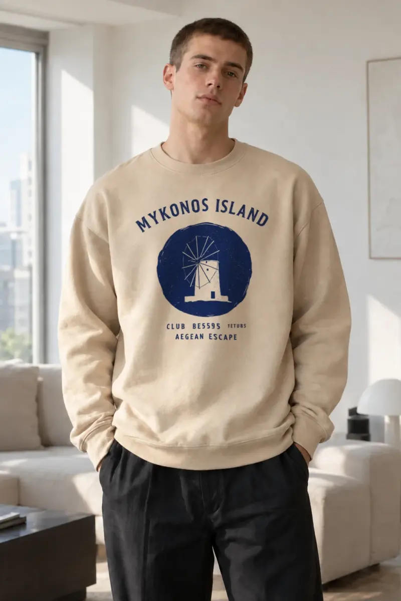 "Aegean Escape" Heavy Blend Unisex Crewneck Sweatshirt | Gildan 18000