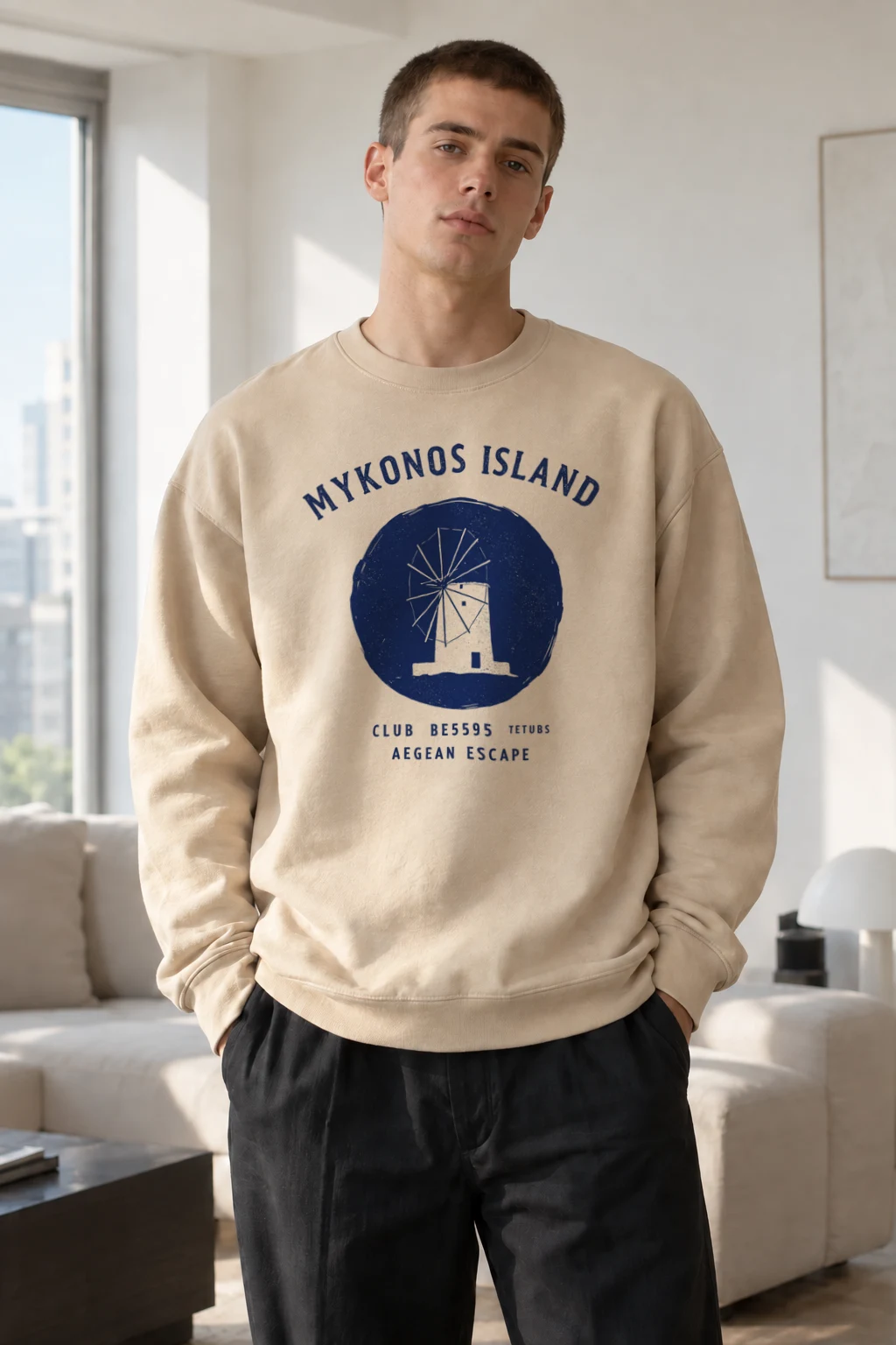 "Aegean Escape" Heavy Blend Unisex Crewneck Sweatshirt | Gildan 18000