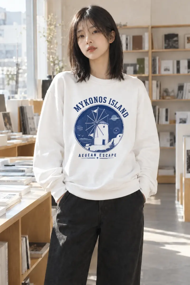 "Aegean Escape" Heavy Blend Unisex Crewneck Sweatshirt | Gildan 18000