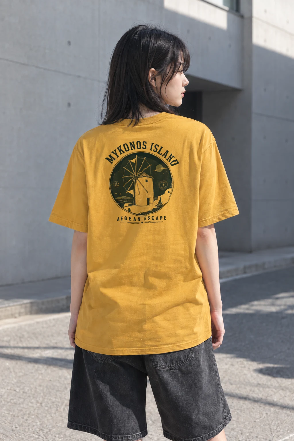 "Aegean Escape" Heavyweight Unisex Crewneck T-shirt | Gildan 5000