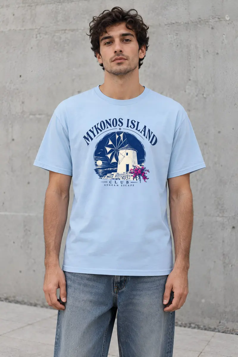 "Aegean Escape" Heavyweight Unisex Crewneck T-shirt