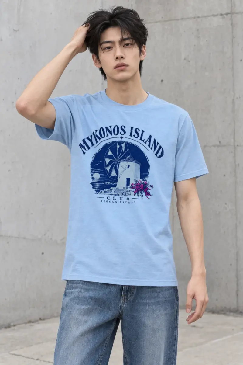 "Aegean Escape" Heavyweight Unisex Crewneck T-shirt