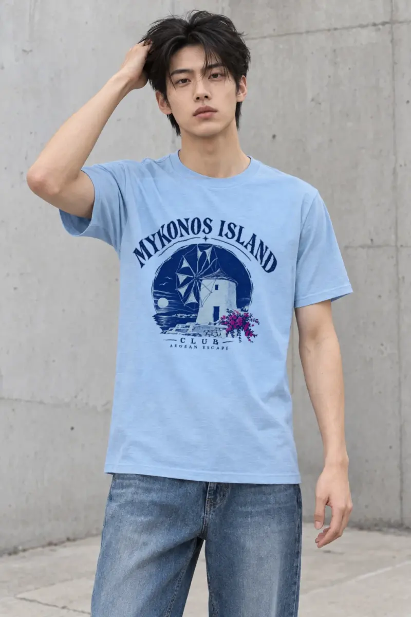 "Aegean Escape" Heavyweight Unisex Crewneck T-shirt