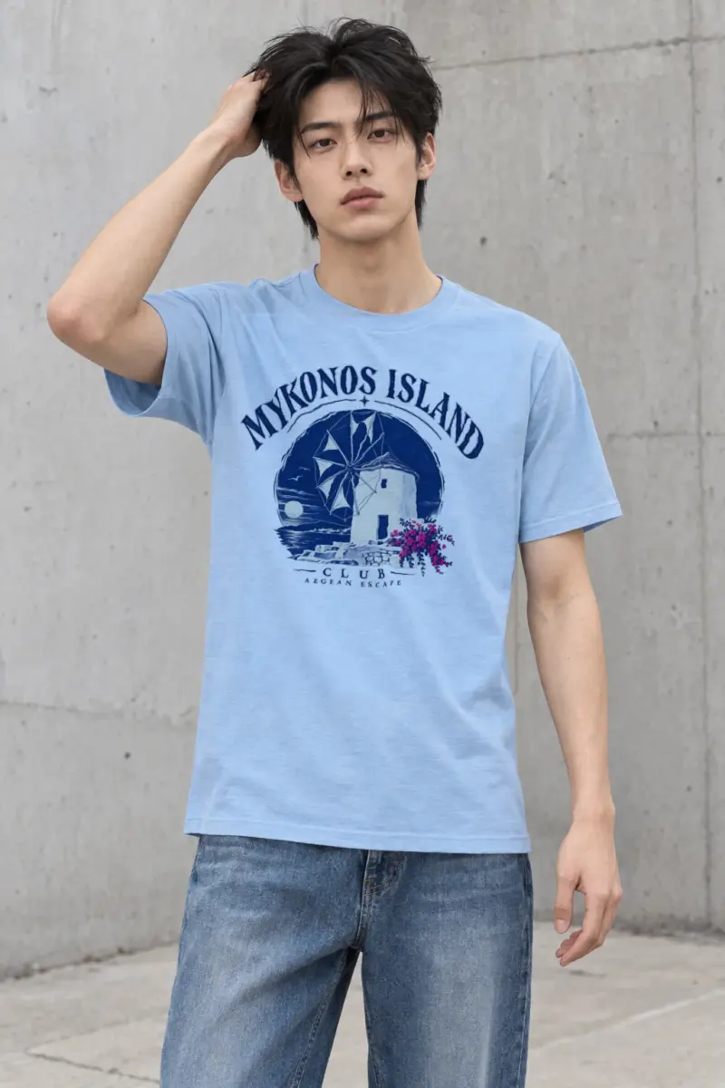 "Aegean Escape" Heavyweight Unisex Crewneck T-shirt