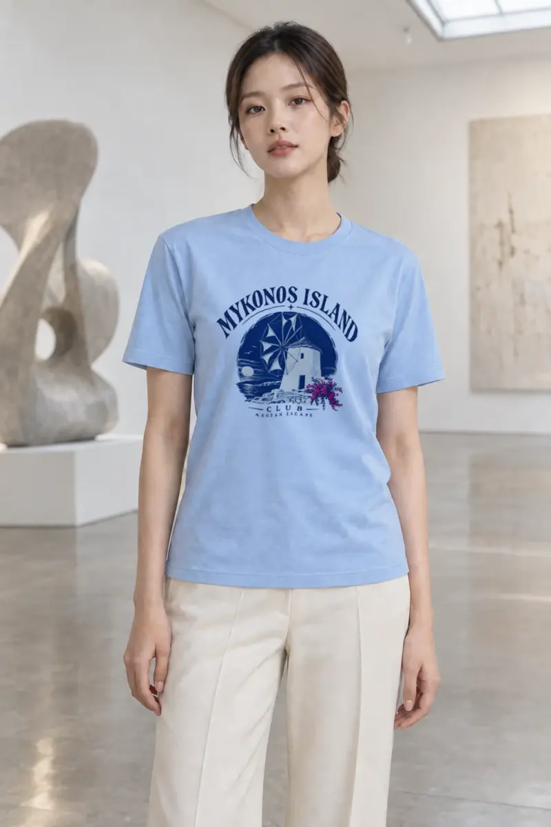"Aegean Escape" Heavyweight Unisex Crewneck T-shirt | Gildan 5000