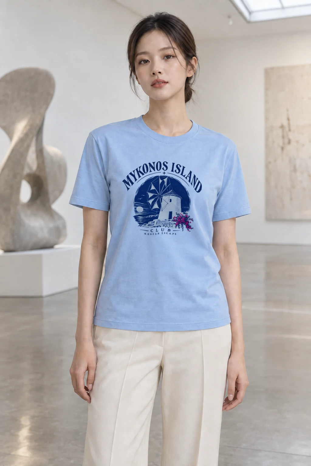 "Aegean Escape" Heavyweight Unisex Crewneck T-shirt | Gildan 5000