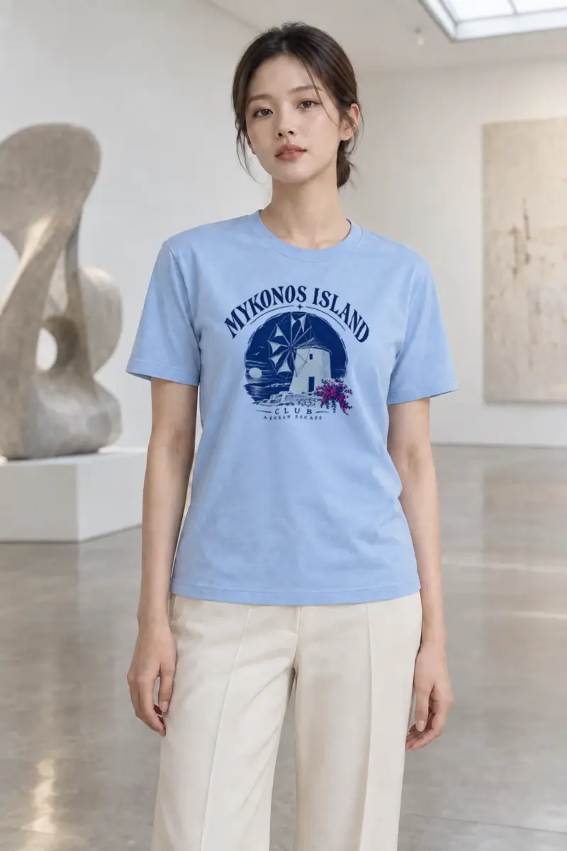 "Aegean Escape" Heavyweight Unisex Crewneck T-shirt | Gildan 5000