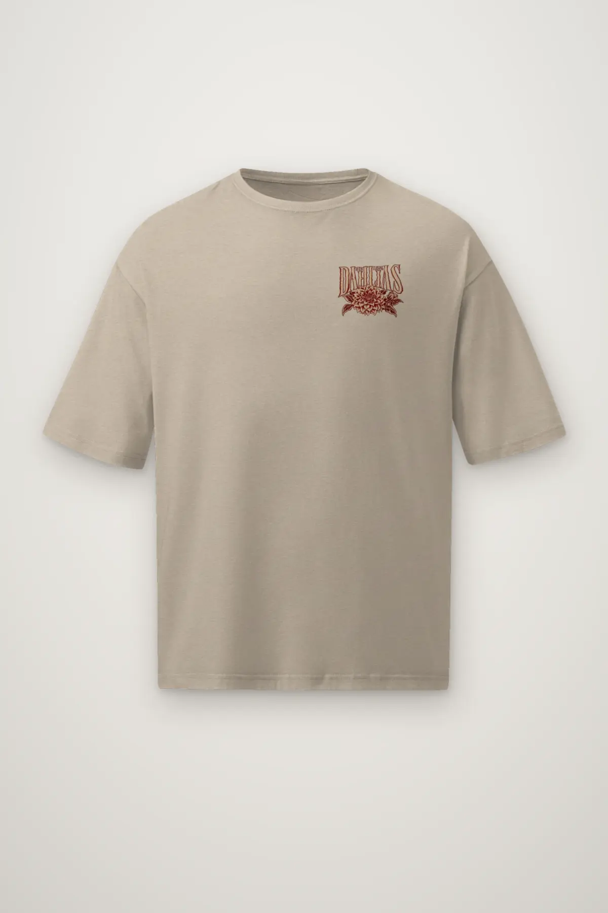 "After Closing Dahlias" Men's Oversized Heavyweight Crewneck T-Shirt