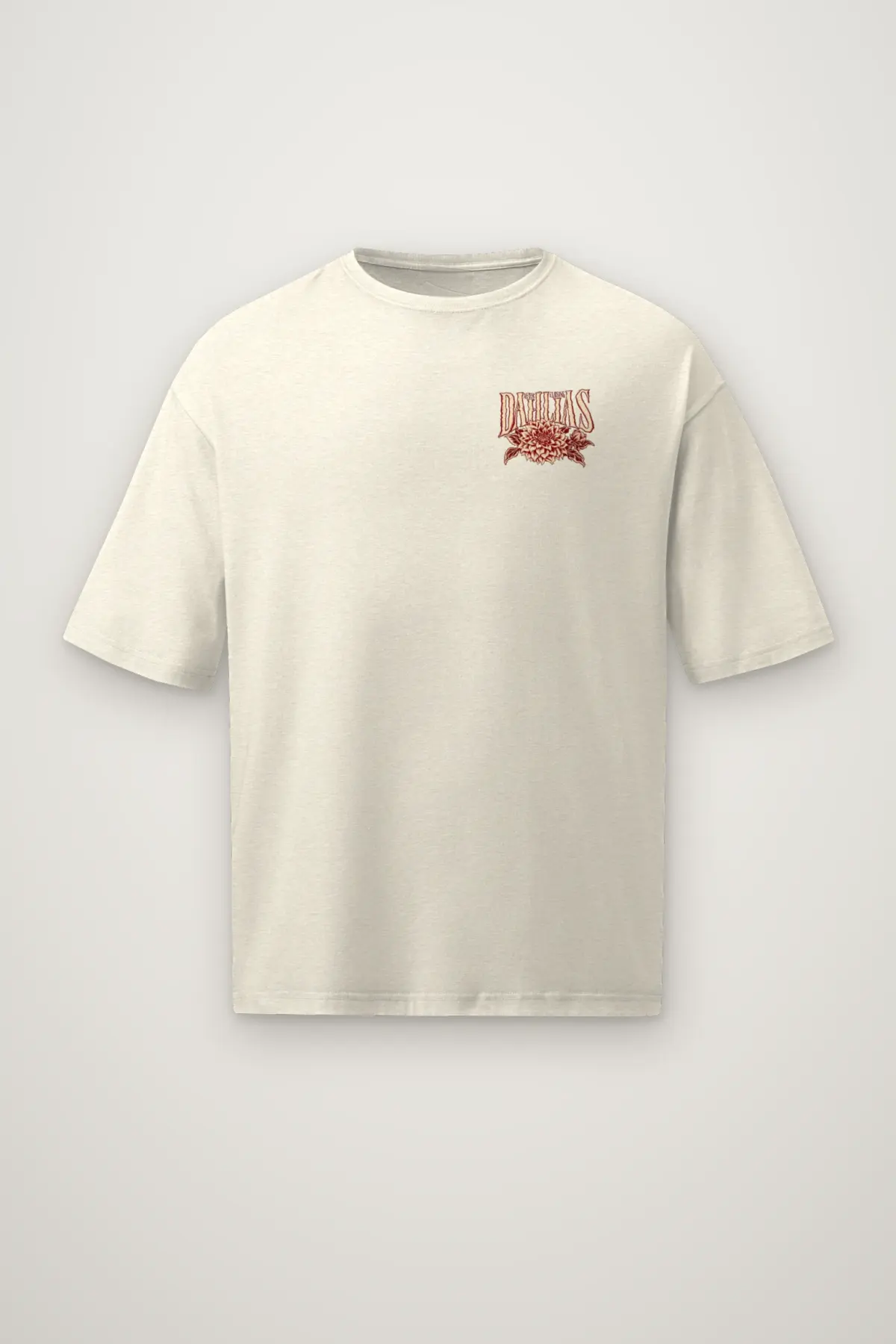 "After Closing Dahlias" Men's Oversized Heavyweight Crewneck T-Shirt