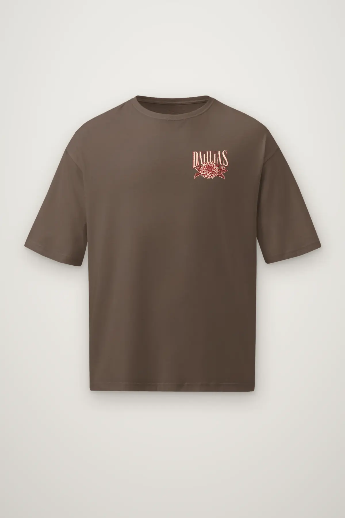 "After Closing Dahlias" Men's Oversized Heavyweight Crewneck T-Shirt