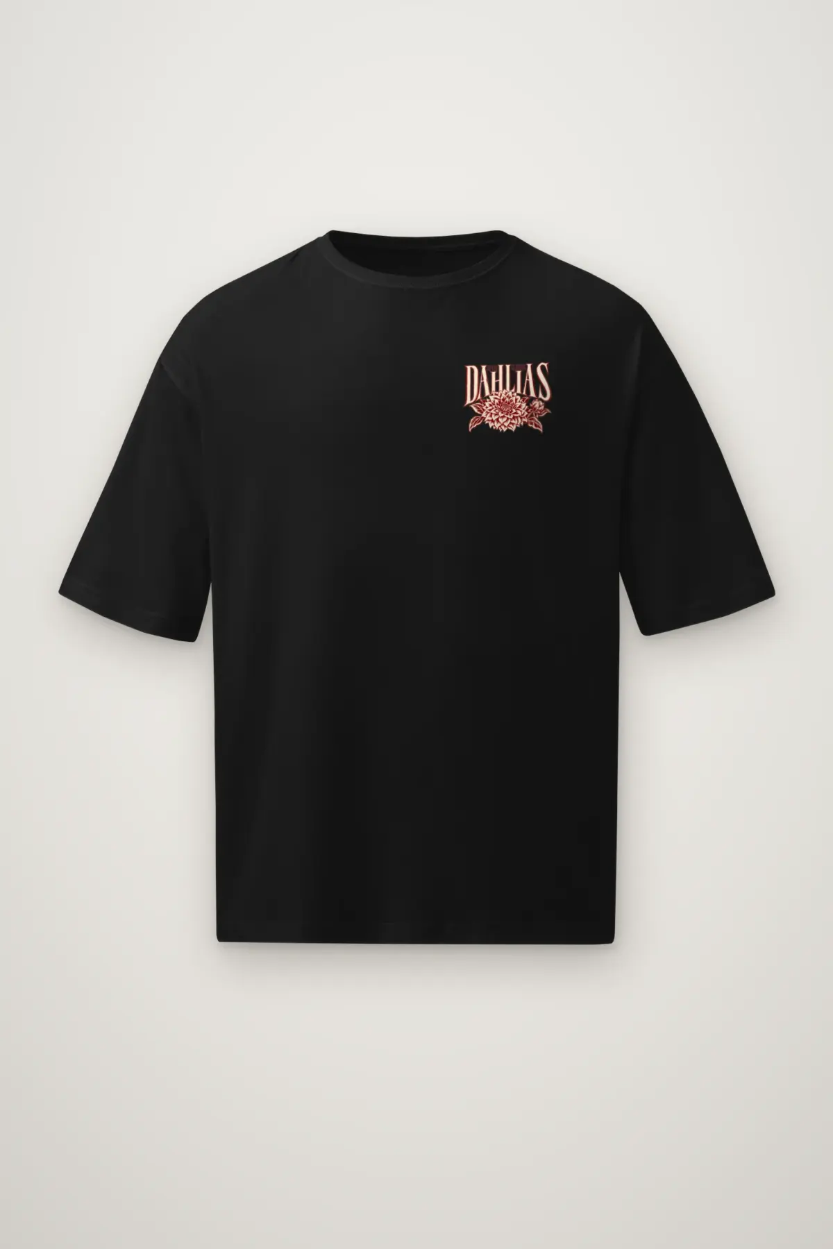 "After Closing Dahlias" Men's Oversized Heavyweight Crewneck T-Shirt