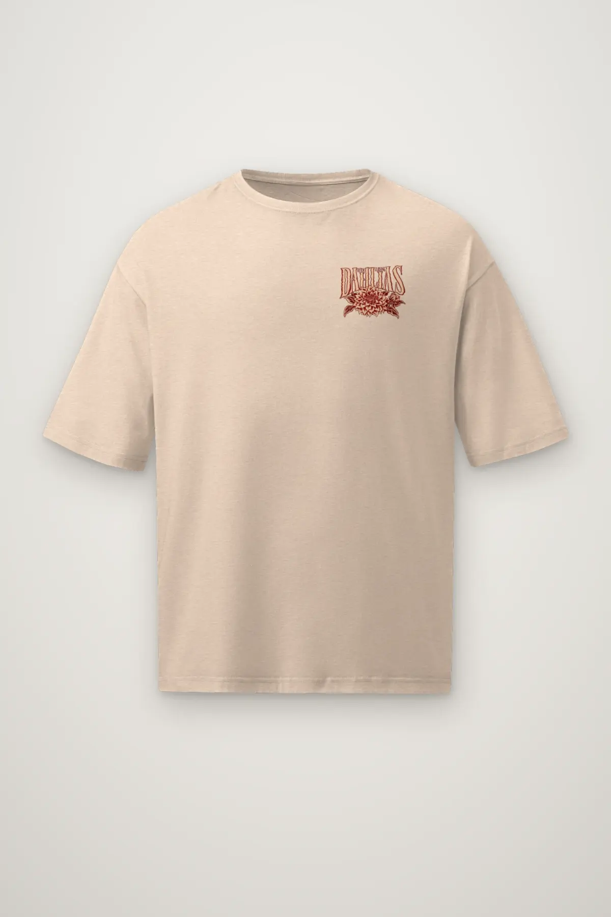 "After Closing Dahlias" Men's Oversized Heavyweight Crewneck T-Shirt
