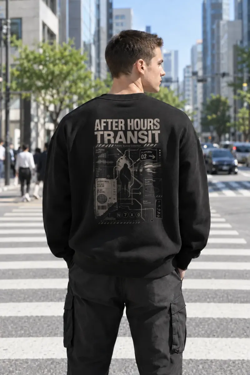 "After Hours Transit" Heavy Blend Unisex Crewneck Sweatshirt | Gildan 18000