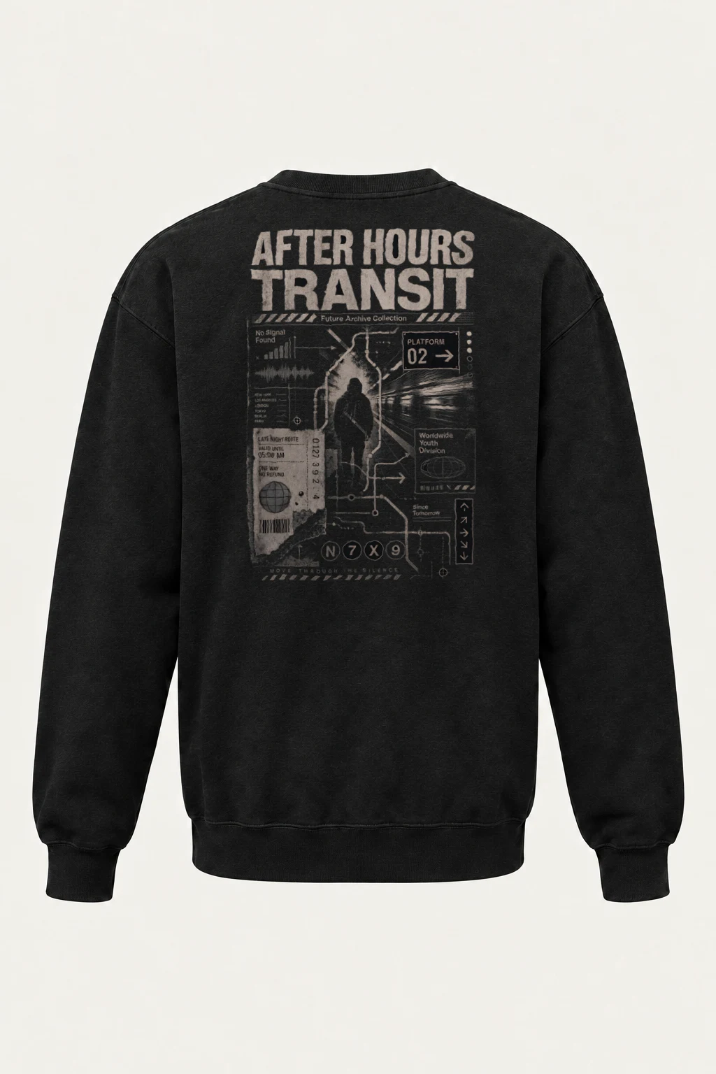 "After Hours Transit" Heavy Blend Unisex Crewneck Sweatshirt | Gildan 18000