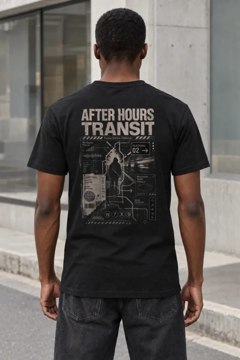 "After Hours Transit" Heavyweight Unisex Crewneck T-shirt | Gildan 5000