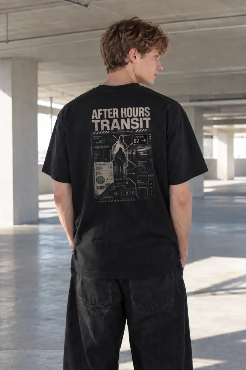 "After Hours Transit" Heavyweight Unisex Crewneck T-shirt | Gildan 5000