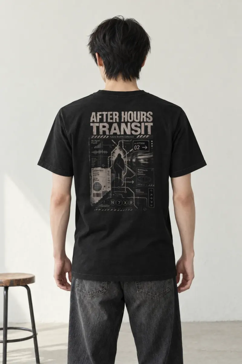 "After Hours Transit" Heavyweight Unisex Crewneck T-shirt