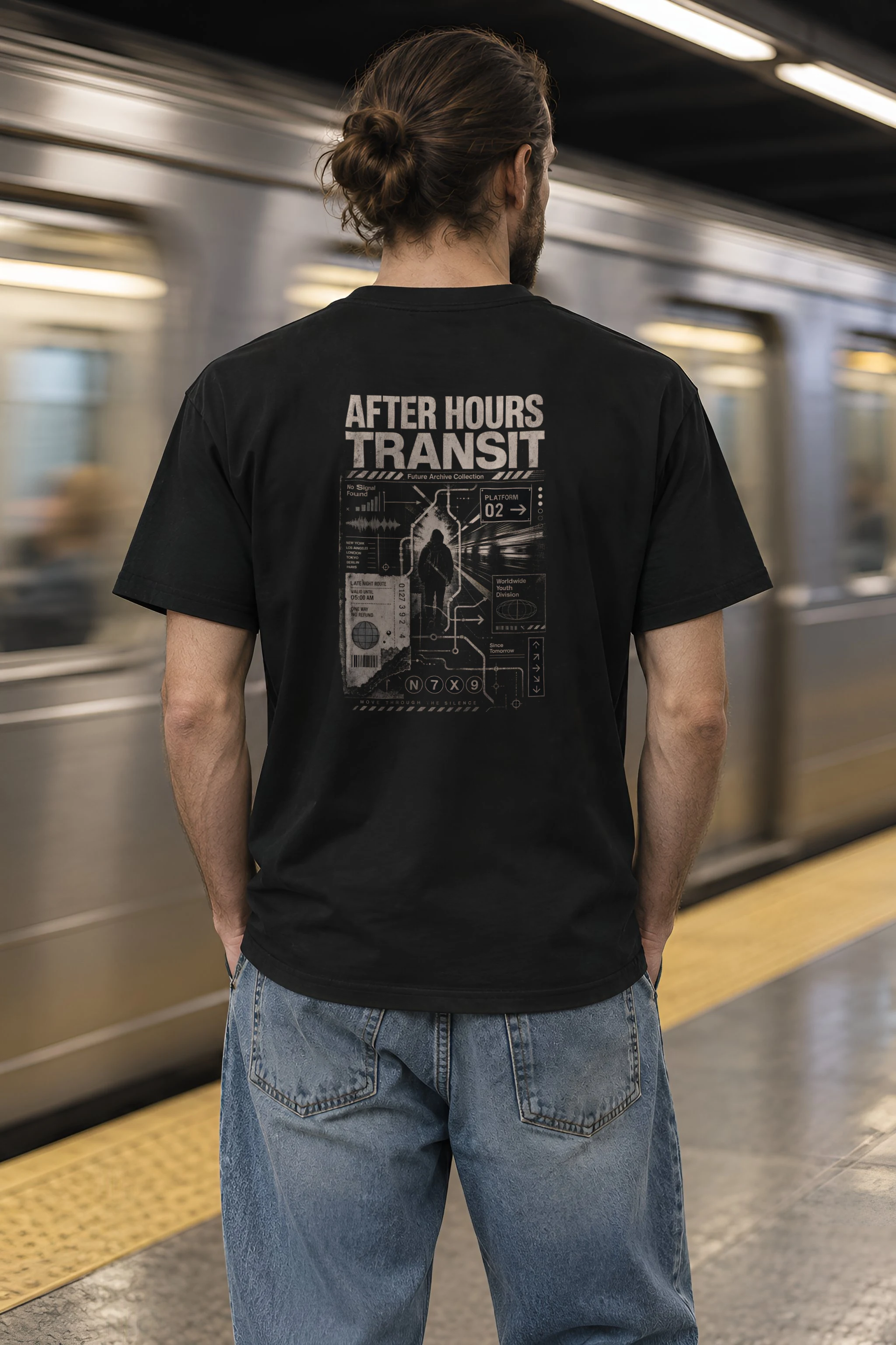 "After Hours Transit" Heavyweight Unisex Crewneck T-shirt