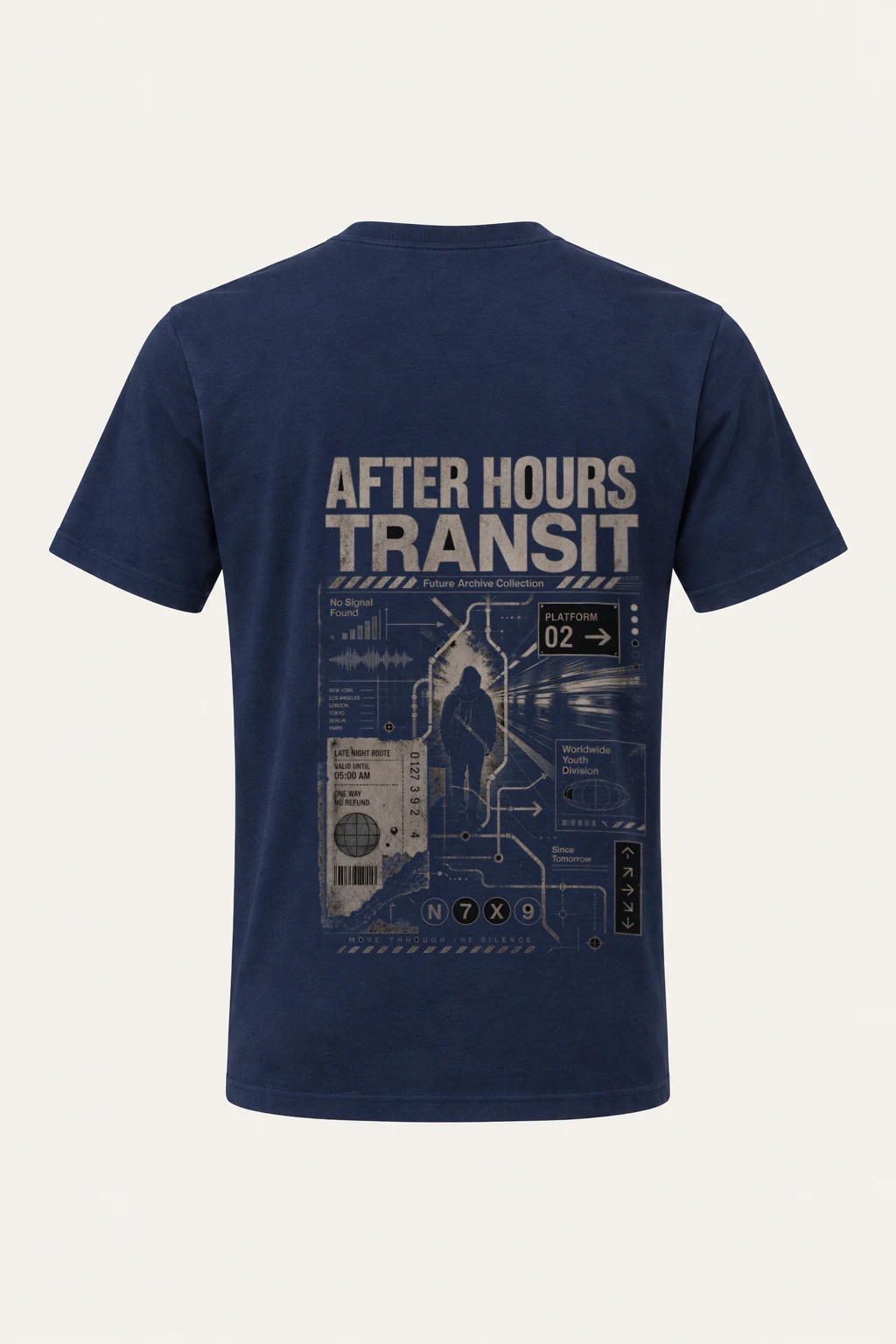 "After Hours Transit" Heavyweight Unisex Crewneck T-shirt | Gildan 5000