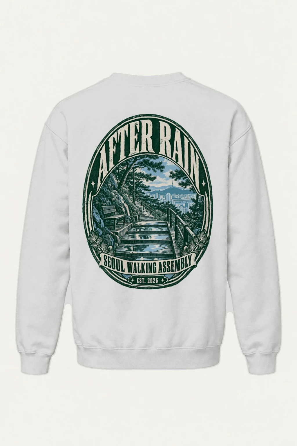 "After Rain Seoul" Heavy Blend Unisex Crewneck Sweatshirt | Gildan 18000
