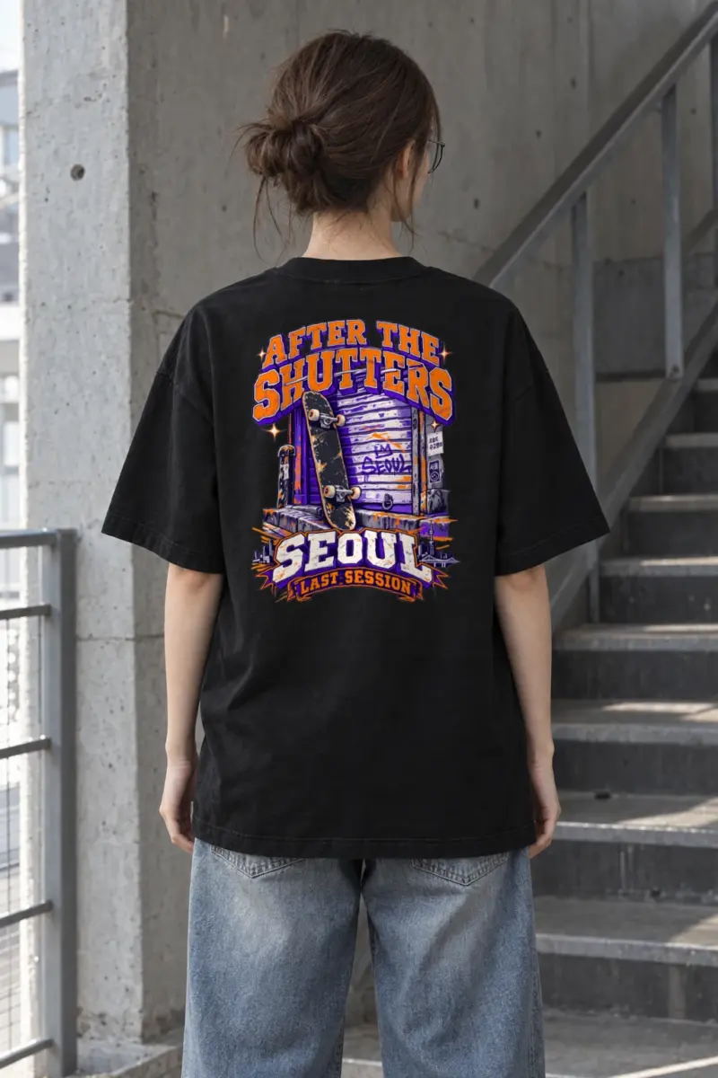 "After The Shutters" Men's Oversized Heavyweight Crewneck T-Shirt | Shaka Wear SHMHSS