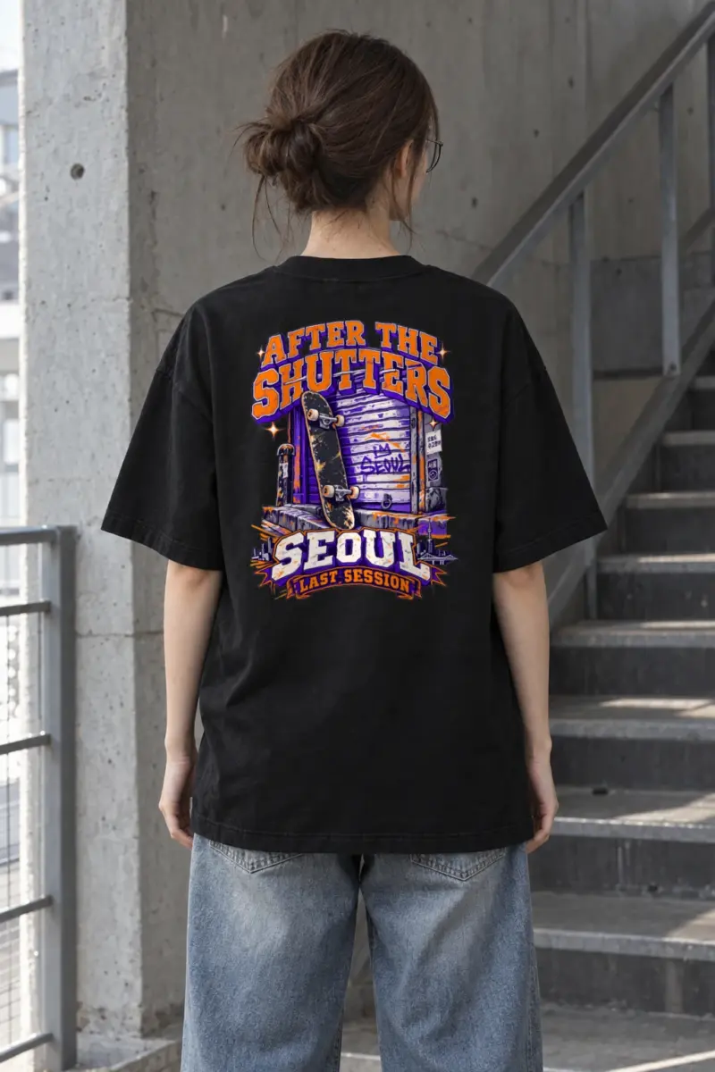 "After The Shutters" Men's Oversized Heavyweight Crewneck T-Shirt